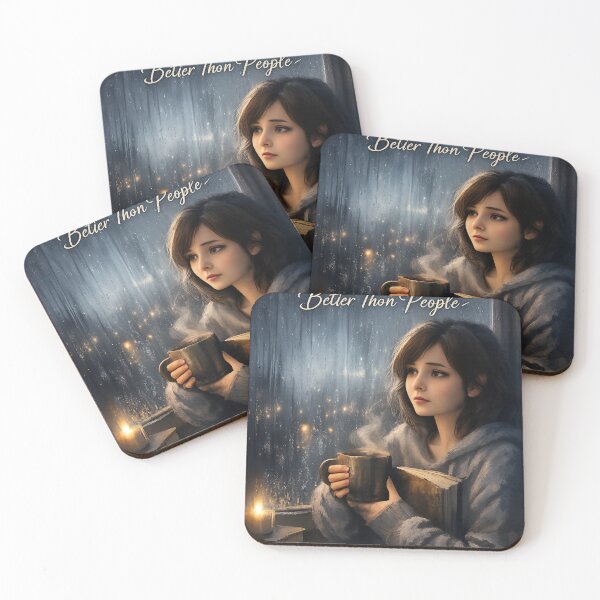 Item preview, Coffee Understands Me Better Than People | Sad Book Lover Aesthetic Art designed and sold by DesignRush786.