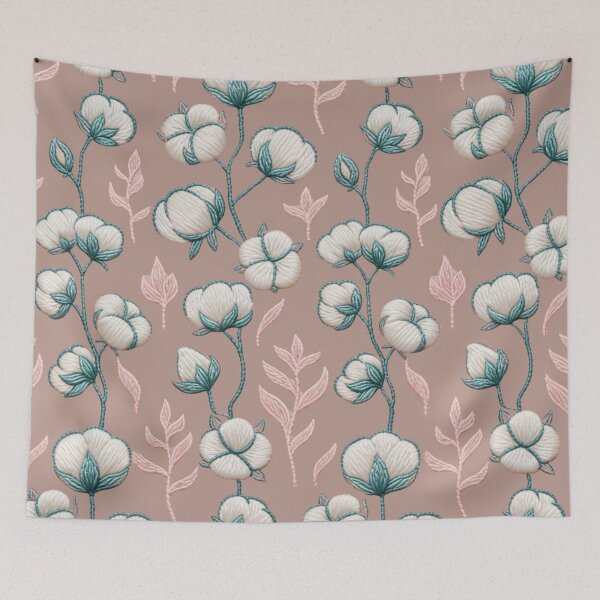 Item preview, Turquoise and Pink Embroidered Cotton Threads designed and sold by Ciervo Primavera.