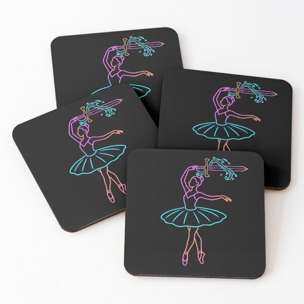 Item preview, Neon Ballerina with Fantasy Sword Neon Line Art designed and sold by Sophie's Favorites.