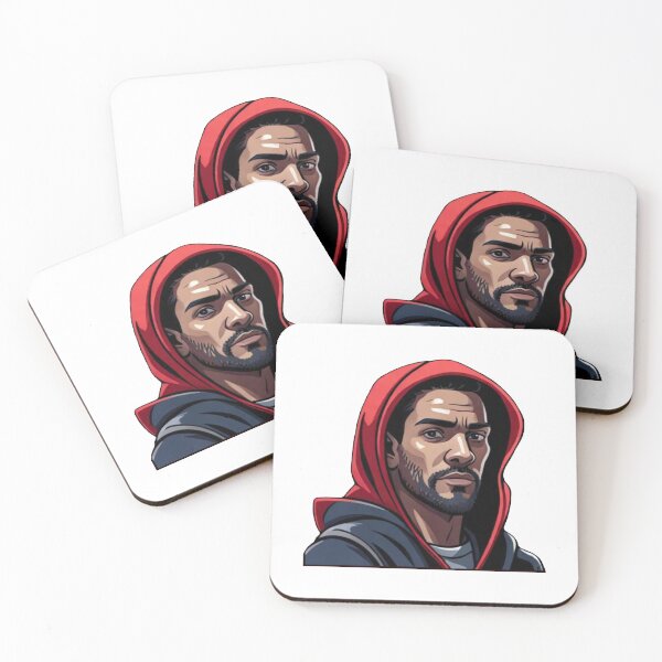 Item preview, A handsome African American male wearing a red hoodie. designed and sold by fetch-it-studio.