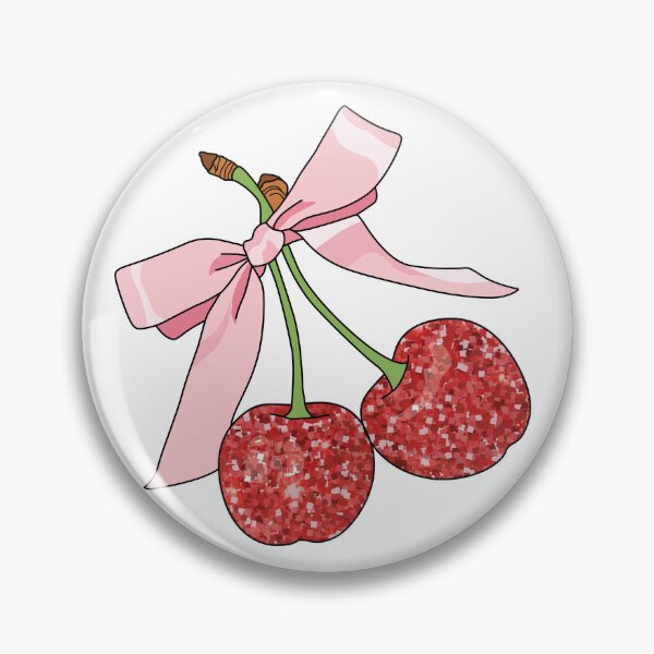 Item preview, Red Glitter Cherry with Pink Bow designed and sold by PMSNshop.