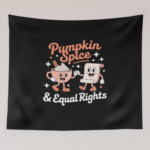 Item preview, Pumpkin Spice & Equal Rights Retro Groovy Fall Season Women designed and sold by AvagondaMind.