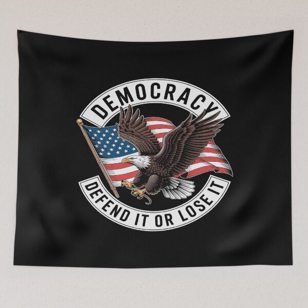 Item preview, Democracy Defend It Or Lose It bald eagle USA flag patriot designed and sold by countntenov.