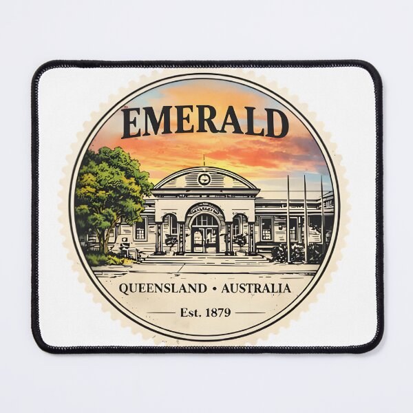 Item preview, Emerald Queensland Vintage Stamp T-Shirt – Australia Small Town Travel Art designed and sold by NOVAWEARIT.
