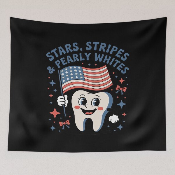 Item preview, Dental Hygienist 4th July American Dentist Groovy Tooth USA designed and sold by countntenov.