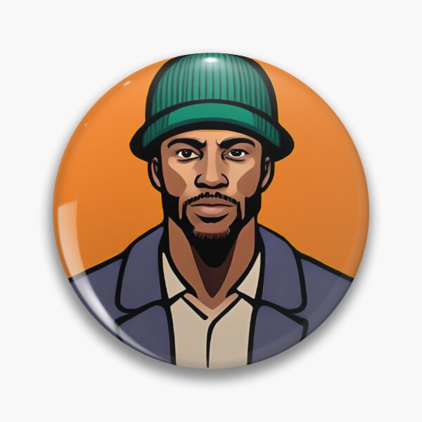 Item preview, African American Male in Green Beanie Hat. designed and sold by fetch-it-studio.