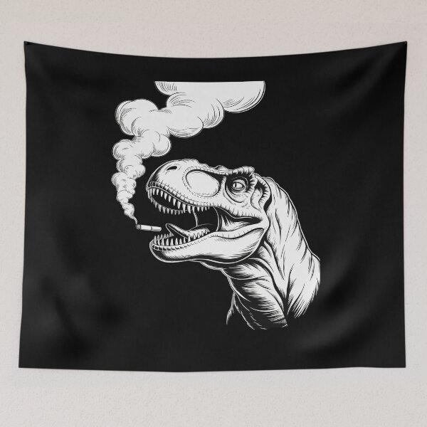 Item preview, Dinosaur Smoking Cigar Cigarette, Funny Smoker Black designed and sold by Slwankol.