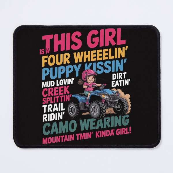 Item preview, ATV Quad Bike Riding Girl All-Terrain Four Wheeler designed and sold by teltvitossuilea.