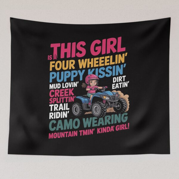 Item preview, ATV Quad Bike Riding Girl All-Terrain Four Wheeler designed and sold by teltvitossuilea.