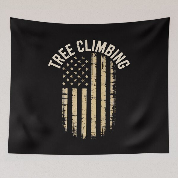 Item preview, American Flag Tree Climbing Climber Lumberjack designed and sold by teltvitossuilea.