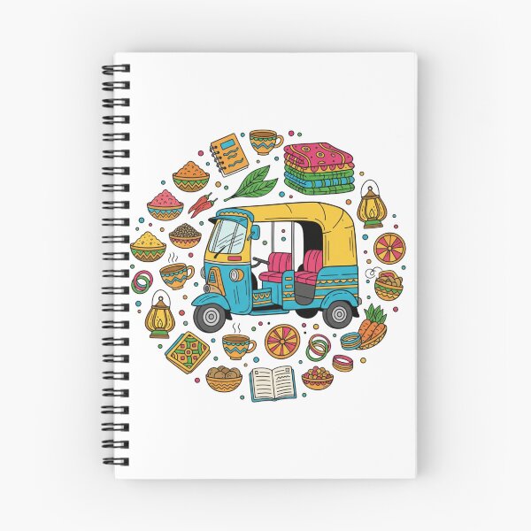Item preview, India Colorful Lifestyle Doodle designed and sold by NomadikStudio.