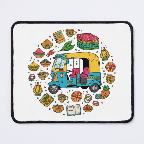 Item preview, India Colorful Lifestyle Doodle designed and sold by NomadikStudio.