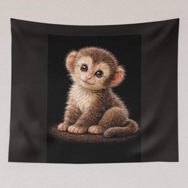 Item preview, Baby Monkey – Curious Heart designed and sold by TheJoyfulPen.