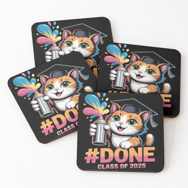 Item preview, Done Class of 2025 Funny Graduation Cat with Spray designed and sold by genkihikki.