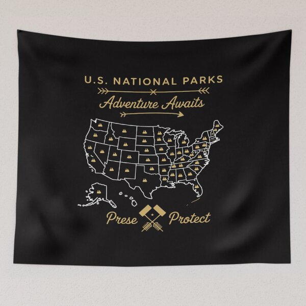 Item preview, 62 National Parks Map Gifts US Park Camping Hiking designed and sold by teltvitossuilea.