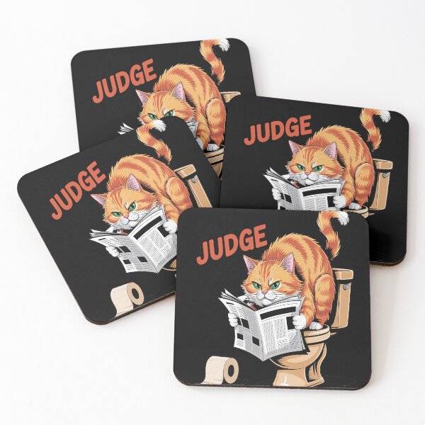 Item preview, Don't judge me Orange silly Cat toilet bathroom designed and sold by genkihikki.