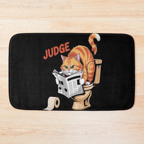 Item preview, Don't judge me Orange silly Cat toilet bathroom designed and sold by genkihikki.