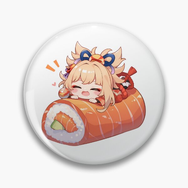 Item preview, Game Yoimiya Genshin Impact Chibi Sushi Anime Girl Kawaii Joyful Roll designed and sold by CarlosBender.