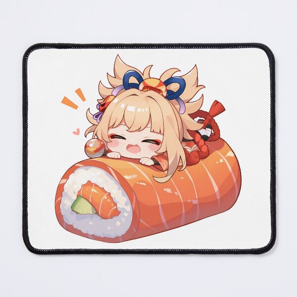 Item preview, Game Yoimiya Genshin Impact Chibi Sushi Anime Girl Kawaii Joyful Roll designed and sold by CarlosBender.