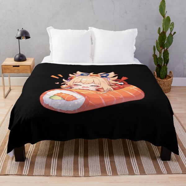 Item preview, Game Yoimiya Genshin Impact Chibi Sushi Anime Girl Kawaii Joyful Roll designed and sold by CarlosBender.