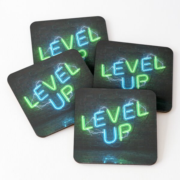 Item preview, Level Up - Electric Cyberpunk Neon Sign designed and sold by NextLevelThread.