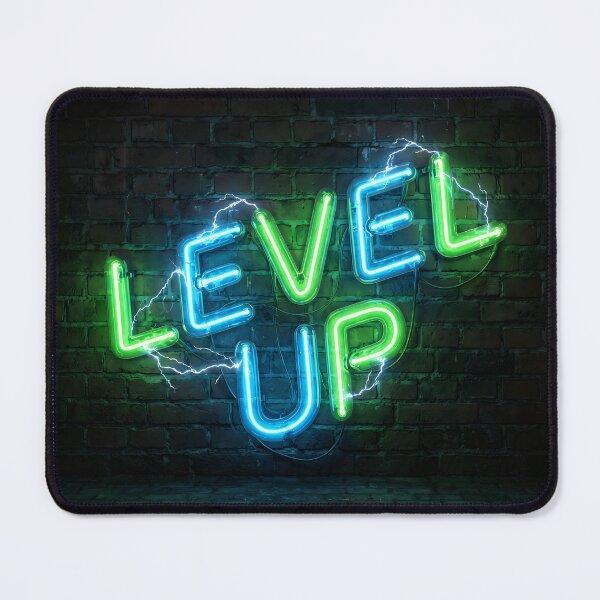 Item preview, Level Up - Electric Cyberpunk Neon Sign designed and sold by NextLevelThread.