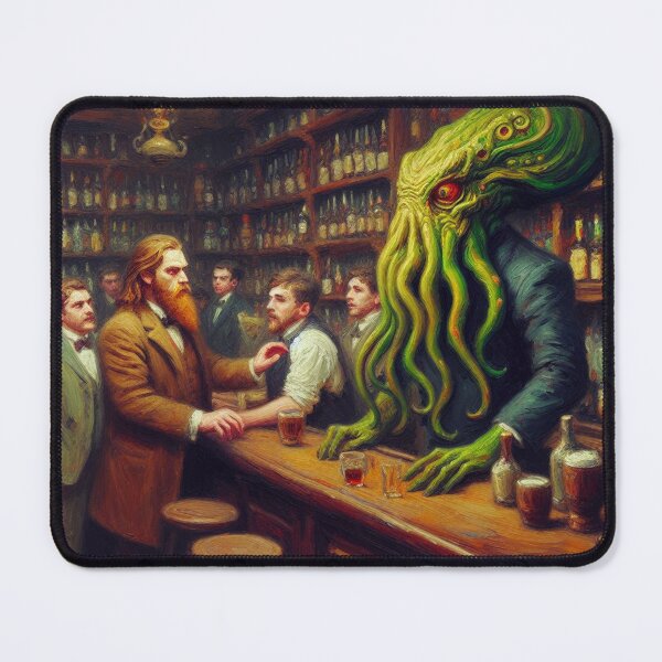 Item preview, The Cosmic Bartender | Cthulhu Tavern Scene designed and sold by DiamondSkyShirt.