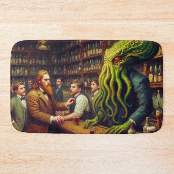 Item preview, The Cosmic Bartender | Cthulhu Tavern Scene designed and sold by DiamondSkyShirt.