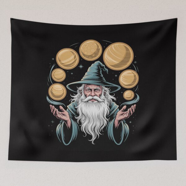 Item preview, Wizard Juggling Planets Fantasy Magic Magician Space designed and sold by sonlylya.