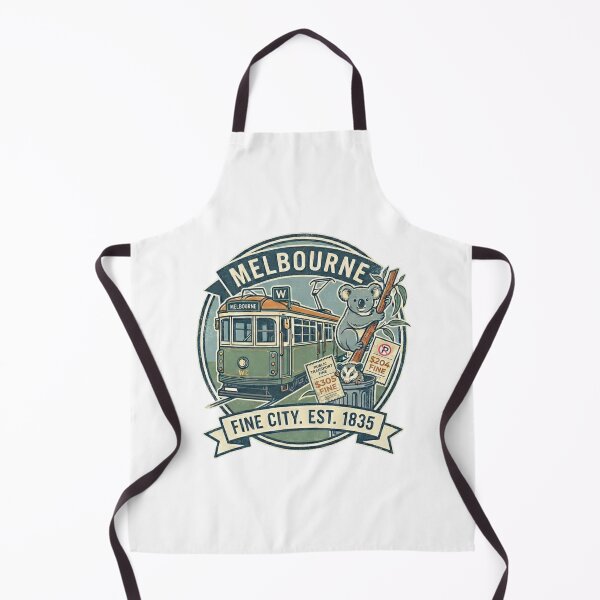 Item preview, Melbourne, Australia: A 'Fine' City Est. 1835 (Tram, Koala & Possum Souvenir) - White edition designed and sold by Miss Cutie Designs.