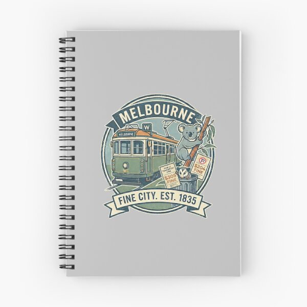 Item preview, Melbourne, Australia: A 'Fine' City Est. 1835 (Tram, Koala & Possum Souvenir) - Silver edition designed and sold by Miss Cutie Designs.