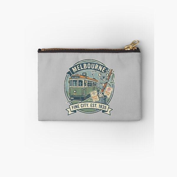 Item preview, Melbourne, Australia: A 'Fine' City Est. 1835 (Tram, Koala & Possum Souvenir) - Silver edition designed and sold by Miss Cutie Designs.