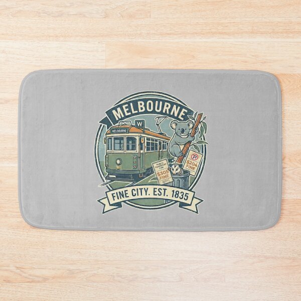 Item preview, Melbourne, Australia: A 'Fine' City Est. 1835 (Tram, Koala & Possum Souvenir) - Silver edition designed and sold by Miss Cutie Designs.