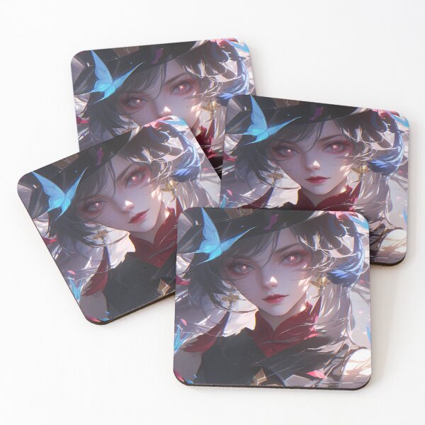 Item preview, Tao Hu Tao Genshin Impact Anime Girl Waifu Fantasy Liyue Mystical Floral Butterflies Aura designed and sold by CarlosBender.