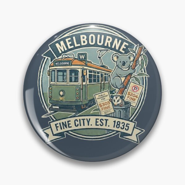 Item preview, Melbourne, Australia: A 'Fine' City Est. 1835 (Tram, Koala & Possum Souvenir) - Bluestone edition designed and sold by Miss Cutie Designs.