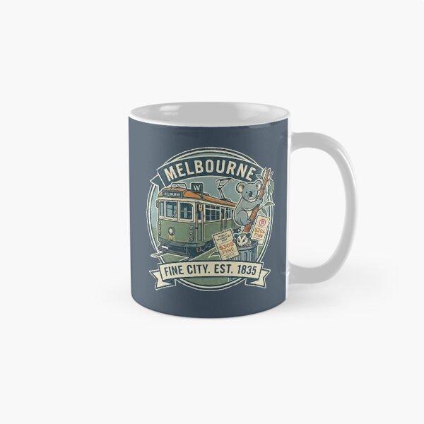 Item preview, Melbourne, Australia: A 'Fine' City Est. 1835 (Tram, Koala & Possum Souvenir) - Bluestone edition designed and sold by Miss Cutie Designs.
