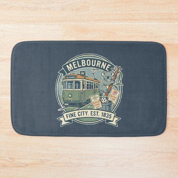 Item preview, Melbourne, Australia: A 'Fine' City Est. 1835 (Tram, Koala & Possum Souvenir) - Bluestone edition designed and sold by Miss Cutie Designs.