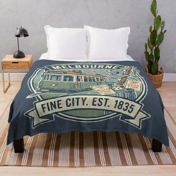 Item preview, Melbourne, Australia: A 'Fine' City Est. 1835 (Tram, Koala & Possum Souvenir) - Bluestone edition designed and sold by Miss Cutie Designs.