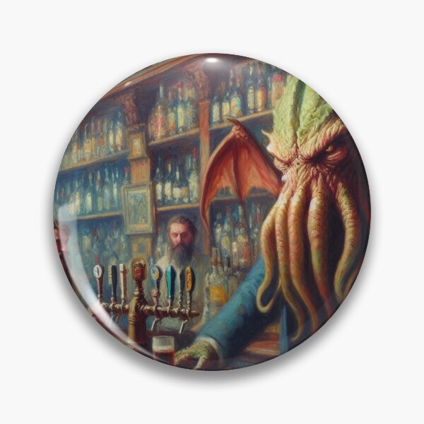 Item preview, The Eldritch Bartender | Cosmic Horror Tavern Scene designed and sold by DiamondSkyShirt.
