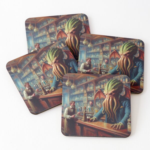 Item preview, The Eldritch Bartender | Cosmic Horror Tavern Scene designed and sold by DiamondSkyShirt.