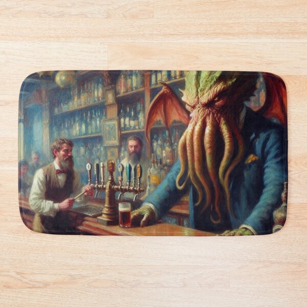 Item preview, The Eldritch Bartender | Cosmic Horror Tavern Scene designed and sold by DiamondSkyShirt.