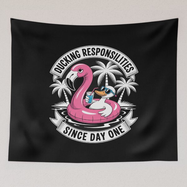 Item preview, Ducking Responsibilities Funny Vacation Duck with Sunglasses designed and sold by ProudForFunny.