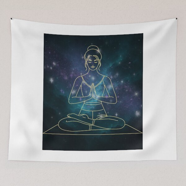 Item preview, Celestial Zenith: Astral Meditation & Infinite Galaxy Silhouette designed and sold by PureMuse.