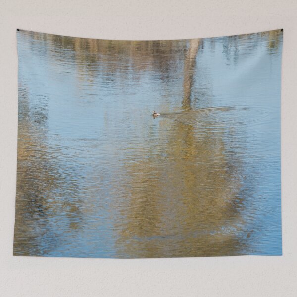 Item preview, Solitary Grebe on Calm Autumnal Waters designed and sold by Georgia Mizuleva.