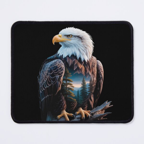 Item preview, Eagle Double Exposure Forest Mountains Lake Native designed and sold by ProudForFunny.