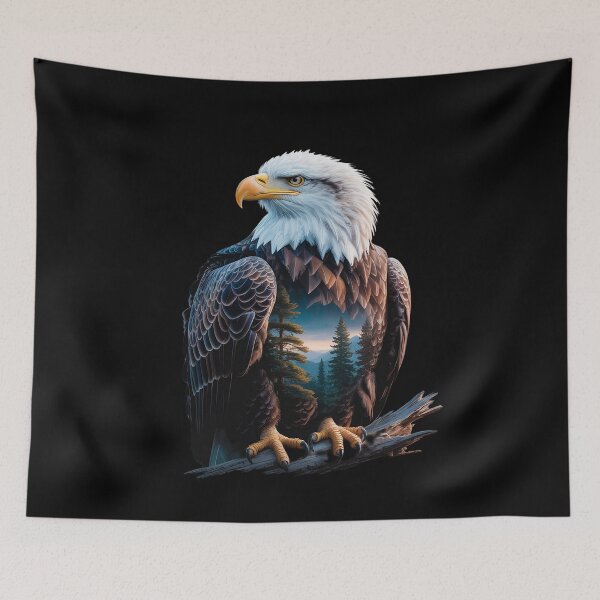 Item preview, Eagle Double Exposure Forest Mountains Lake Native designed and sold by ProudForFunny.