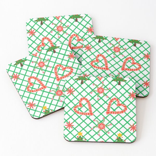 Item preview, Hand Drawn Christmas Pattern with Candy Cane Hearts and Trees designed and sold by HopeAndHustle.