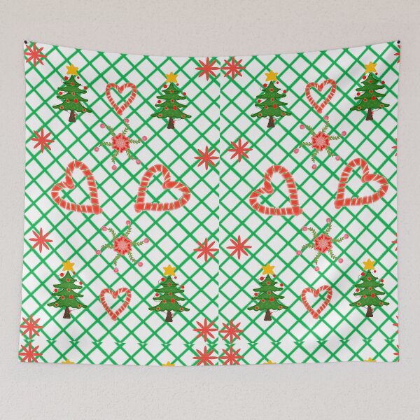 Item preview, Hand Drawn Christmas Pattern with Candy Cane Hearts and Trees designed and sold by HopeAndHustle.