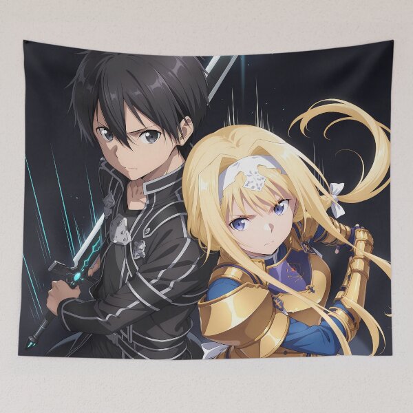 Item preview, Alice Zuberg Sword Art Online anime fantasy knight sacred sword blue gold anime girl designed and sold by CarlosBender.