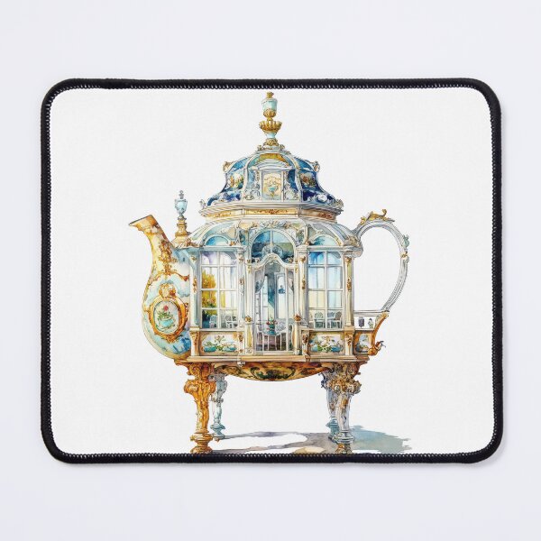 Item preview, Baroque Teapot Mansion - Extravagant Architectural Watercolor designed and sold by FlyingDreamsArt.